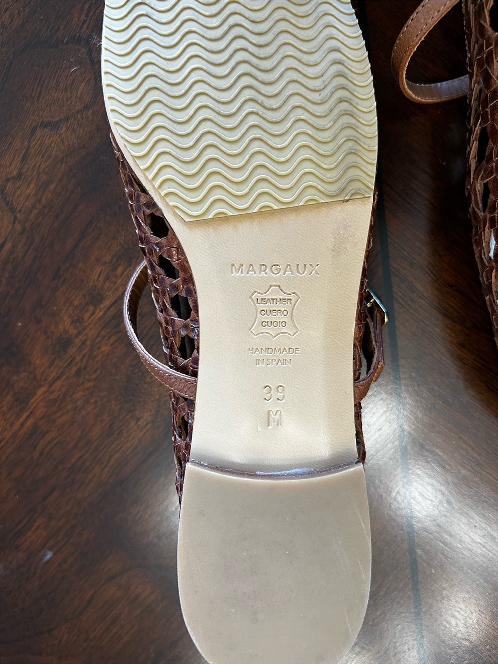 Margaux Brown Woven Mary Jane Flats - Picture 4 of 4